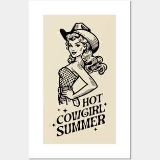 Hot cowgirl summer; cute; vintage; retro; cowgirl; rodeo; horses; country; western; cowboy; horse riding; horse lover; hot; pin up girl; Posters and Art